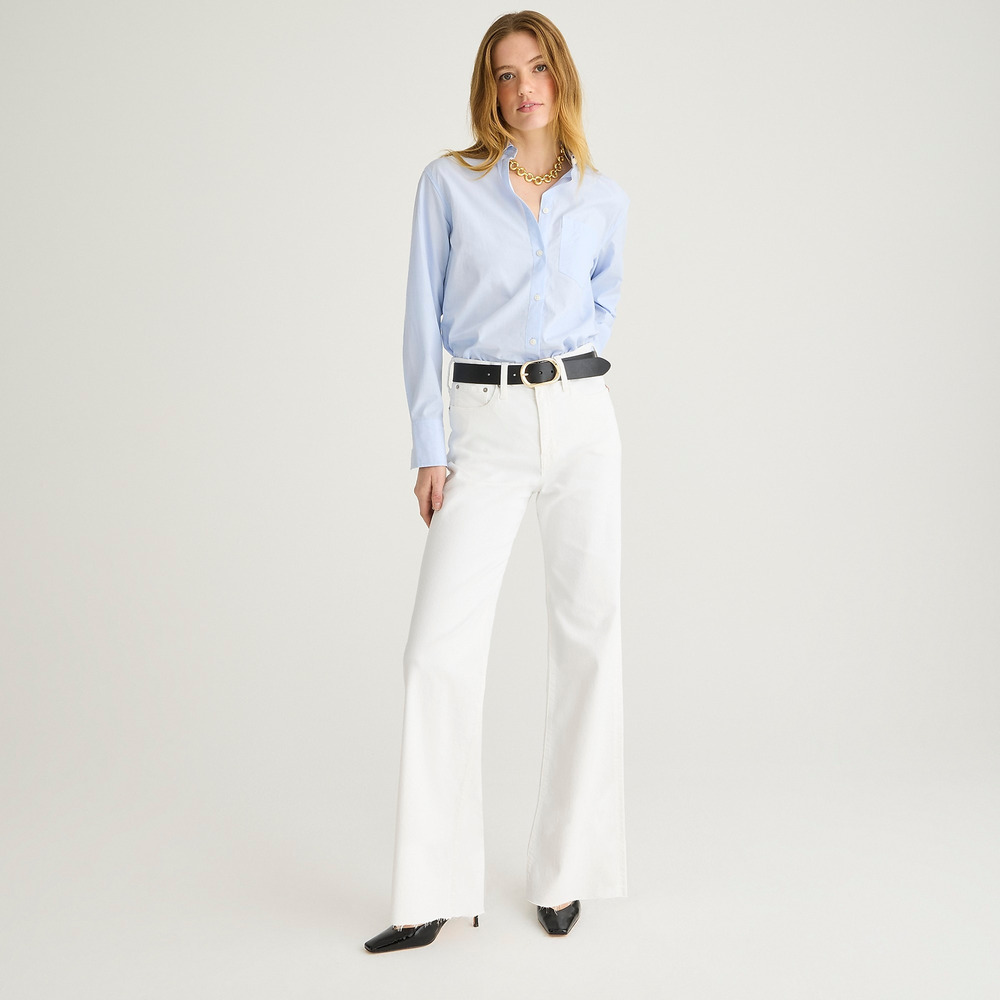 J.Crew Full Length Slim Wide-leg Jean White 35